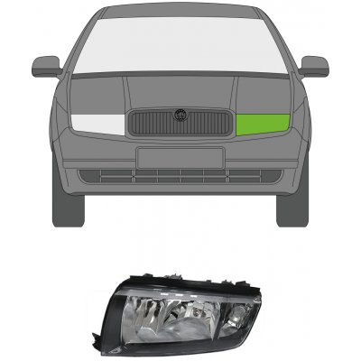 levé přední světlo Škoda Fabia 1 Černé / 00-08 – Sleviste.cz