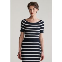 Gant STRIPED RIB KNIT OFF SHOULDER SS EVENING BLUE