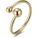 S`Agapõ Minimalistický pozlacený otevřený prsten z oceli Click SCK145 – Hledejceny.cz