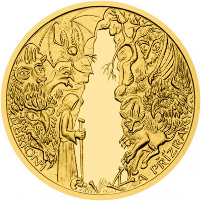 Česká mincovna Zlatá medaile Pověsti českých hradů - Démoni a přízraky na Housce proof 1/2 oz – Sleviste.cz
