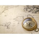 WEBLUX Samolepka fólie old compass and rope on vintage map 1732 - 43113208 starý kompas a lano na vinobraní mapě 1732 rozměry 100 x 73 cm