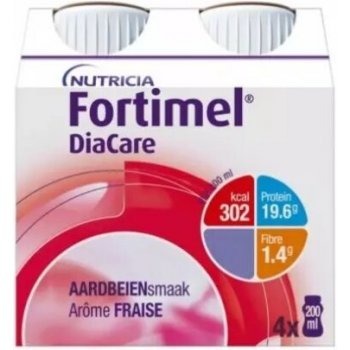 FORTIMEL DIACARE S PŘÍCHUTÍ JAHODOVOU POR SOL 4X200ML