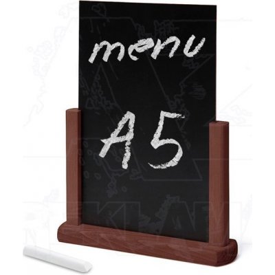 A-Z Reklama CZ Dřevěný popisovatelný menu stojánek A5 WOODBOARD TCHBBRA5 - Tmavě hnědý