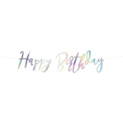 Banner Happy Birthday duhový 16,5x62 cm – Zboží Dáma