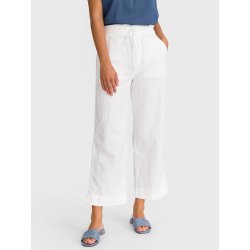 GAP kalhoty high rise wide-leg pants in linen-cotton bílé