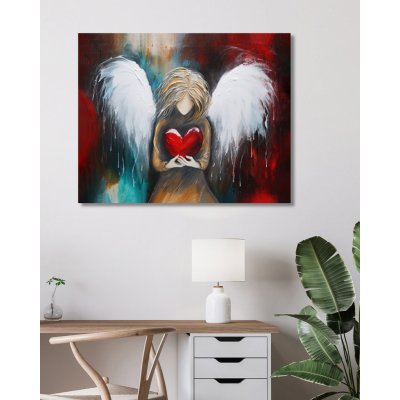 ZUTY Obrazy na stěnu - Anděl se srdcem bez tváře Rozměr: 80x100 cm, Rámování: vypnuté plátno na rám – Zboží Mobilmania