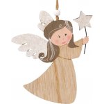 Vánoční dekorace Dřevěný anděl 15cm