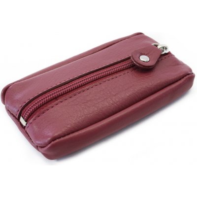 Klíčenka Bordově červená kožená se zipovou kapsou 619 2418 32 – Zboží Dáma