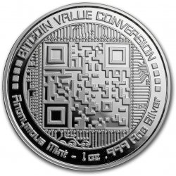 Silver Shield Mince stříbrná mince Bitcoin Value Conversion 1 oz