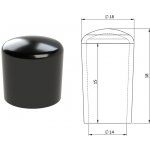 Kovoinox Vnější krytka PVC ø 18 x 18 mm, otvor 14 x 15 mm, černá