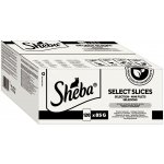 Sheba Selection Select Slices s kachním kuřecím drůbežím kachním a krůtím v kouscích omáčky 120 x 85 g – Zbozi.Blesk.cz