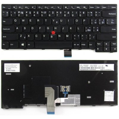 česká klávesnice IBM Lenovo Thinkpad Edge E450 E450c W450 E455 E460 E465 černá US/CZ/SK