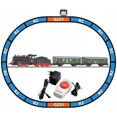 Piko 57112 Startovací sada Osobní vlak s parní lokomotivou BR 98 s tendrem DB III – Sleviste.cz