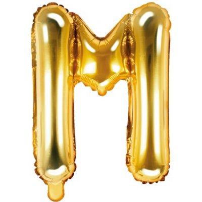 PartyDeco Fóliové písmeno M zlaté 35 cm – Zboží Mobilmania