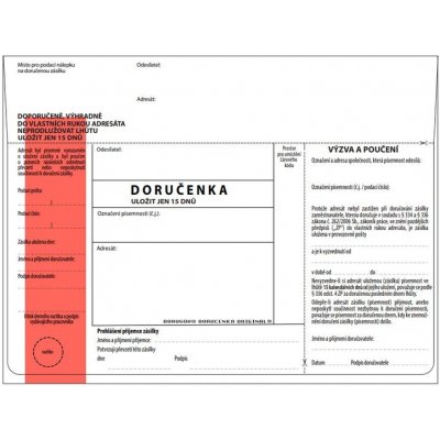 Doručenka červený pruh, zákoník práce – Hledejceny.cz