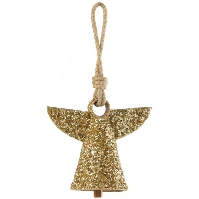 Zlatý kovový zvonek s korálky Angel - 17*9*28 cm - J-Line by Jolipa – Hledejceny.cz