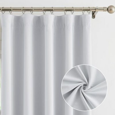 Sada 2 neprůhledných závěsů Treatmentex s řasící páskou, termozávěs, ochrana proti chladu, – Zboží Dáma