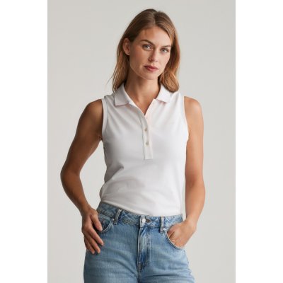Gant CONTRAST COLLAR SLEEVELESS PIQUE WHITE – Sleviste.cz