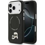 Karl Lagerfeld PU Karl and Choupette Heads Pins MagSafe Zadní Kryt pro iPhone 17 Pro Black – Zboží Živě