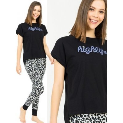 HighLife pyžamo krátký rukáv dlouhé kalhoty černá – Zboží Mobilmania