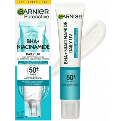 Garnier Pure Active BHA Niacinamid UV fluid proti nedokonalostem SPF 50+ 40 ml – Zboží Dáma