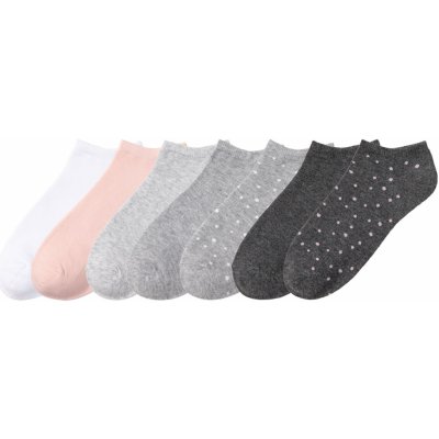 Pepperts Dívčí nízké ponožky s BIO bavlnou, 7 párů bílá/růžová/šedá
