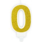PartyDeco narozeninová svíčka zlatá číslo 0 – Zboží Dáma
