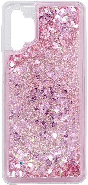 Pouzdro iWill Glitter Liquid Heart Case Samsung Galaxy A32 5G růžové