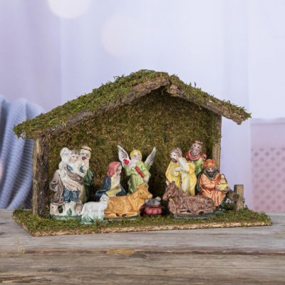 Haushalt international Dřevěný betlém s porcelánovými figurkami – Hledejceny.cz