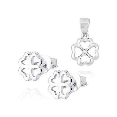 Nubis Stříbrná souprava šperků se čtyřlístky NB-9023 – Sleviste.cz