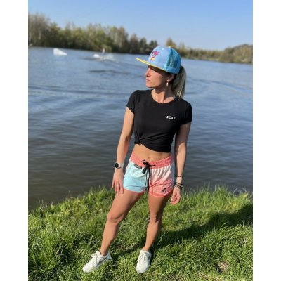 Šorty dámské oranžovo/světle modré – Sleviste.cz