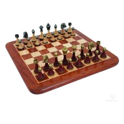 Šachový set č.041 - šachy z kovu a dřeva – Zboží Živě