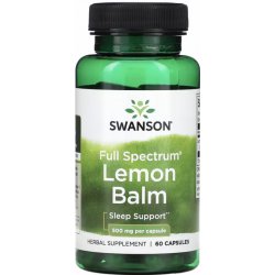 Swanson Meduňka Lékařská Lemon Balm 500 mg 60 kapslí