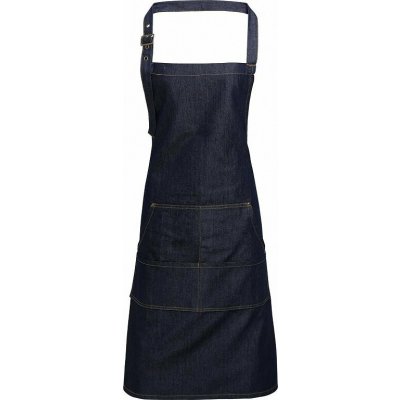 Premier Workwear Džínová zástěra s keprovou vazbou se čtyřmi kapsami modrý denim Pantone 2767 72x86cm PW126 – Sleviste.cz
