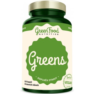 GreenFood Greens Chlorella Spirulina Mladý ječmen 120 kapslí – Zbozi.Blesk.cz