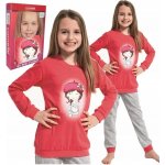 Cornette pyžamo s patenty Dívka s kočkou červené – Zboží Dáma