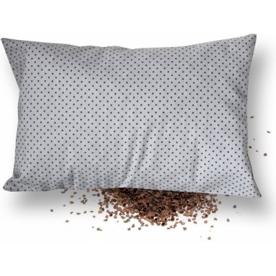 GADEO nahřívací pohankový polštářek POLKA DOTS šedá pohankové slupky s levandulí 18x28 cm – Sleviste.cz