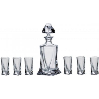 Bohemia Crystalite Shot set Quadro obsahuje 1 karafu s objemem 0,5 l a 6 sklenic s objemem 50 ml – Zboží Dáma