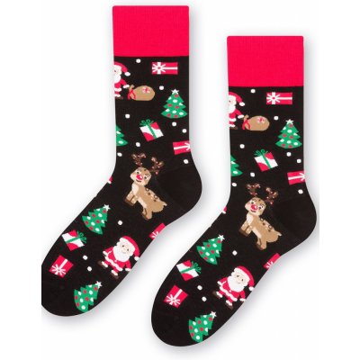 Steven Vánoční ponožky Merry Christmas 136 MEN černá – Zboží Mobilmania