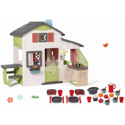 Smoby Set domeček Přátel a jídelní sada Friends House Life rozšiřitelný s kuchyňkou a elektronickým zvonkem – Zboží Mobilmania