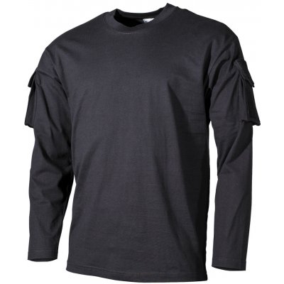 Tričko MFH s dlouhým rukávem a kapsami černé – Hledejceny.cz