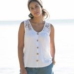 Top s knoflíky a macramé bílá – Hledejceny.cz