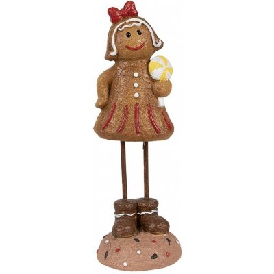 Clayre & Eef Vánoční dekorace Perníček Gingerbread dívka s lízátkem - 7*7*18 cm – Hledejceny.cz