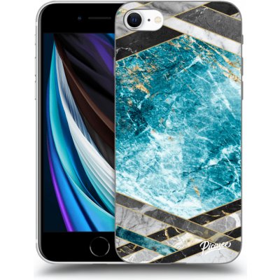 Pouzdro Picasee silikonové Apple iPhone SE 2020 - Blue geometry černé