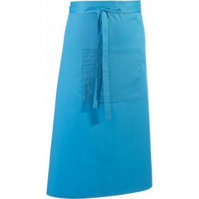 Premier Workwear Keprová dlouhá barmanská zástěra s velkou kapsou modrá tyrkysová Pantone 312 90x80cm PW158 – Hledejceny.cz