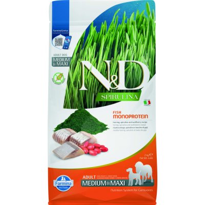 N&D Spirulina Dog Adult Medium & Maxi Herring & Wolfberry 2 kg – Hledejceny.cz