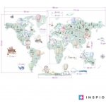 INSPIO 9189f Samolepka na zeď - Dětská cestovatelská mapa, velikost 90 x 130/130 cm – Hledejceny.cz