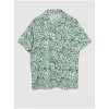 Pánská Košile Gap pánská květovaná košile s příměsí lnu krémovo-zelená