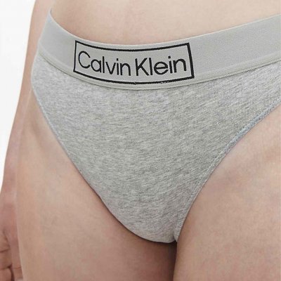 Calvin Klein tanga Thong Reimagine Heritage šedá – Zboží Mobilmania