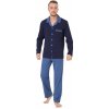 Pánské pyžamo Pánské pyžamo Big Norbert 826 HOTBERG granát (modrá) 3XL